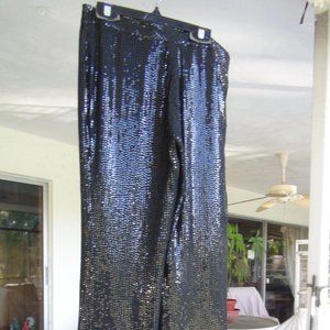 VS Hugo Buscati Black Flare Sequin Pants Size 6